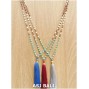 mix beads turquoise rudraksha stone necklaces tassels 3color